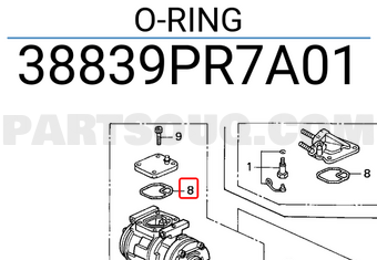 Honda 38839PR7A01 O-RING