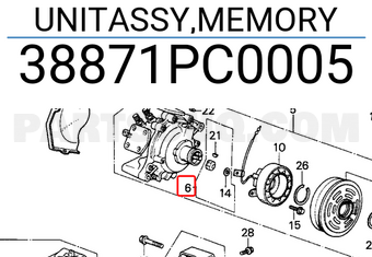 Honda 38871PC0005 UNITASSY,MEMORY