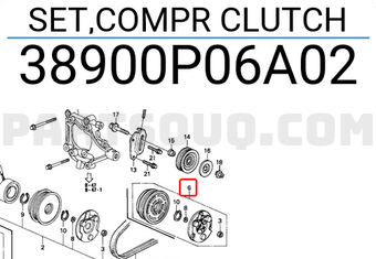 Honda 38900P06A02 SET,COMPR CLUTCH