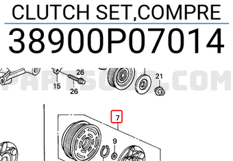 Honda 38900P07014 CLUTCH SET,COMPRE