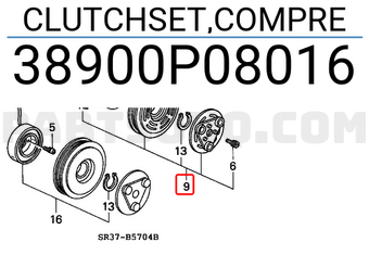 Honda 38900P08016 CLUTCHSET,COMPRE