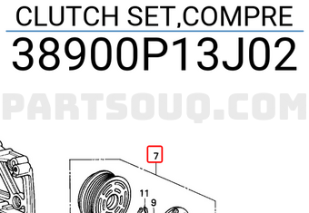 Honda 38900P13J02 CLUTCH SET,COMPRE