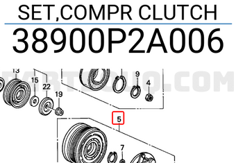 Honda 38900P2A006 SET,COMPR CLUTCH