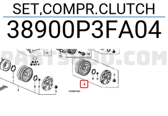 Honda 38900P3FA04 SET,COMPR.CLUTCH