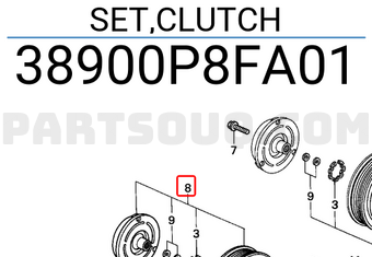 Honda 38900P8FA01 SET,CLUTCH