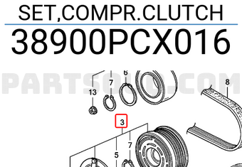 Honda 38900PCX016 SET,COMPR.CLUTCH