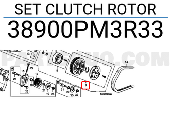 Honda 38900PM3R33 SET CLUTCH ROTOR