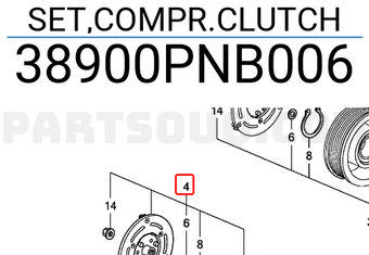 Honda 38900PNB006 SET,COMPR.CLUTCH