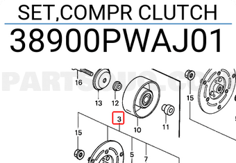 Honda 38900PWAJ01 SET,COMPR CLUTCH