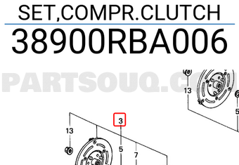 Honda 38900RBA006 SET,COMPR.CLUTCH