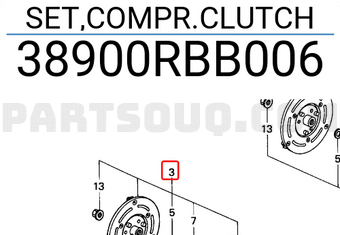 Honda 38900RBB006 SET,COMPR.CLUTCH