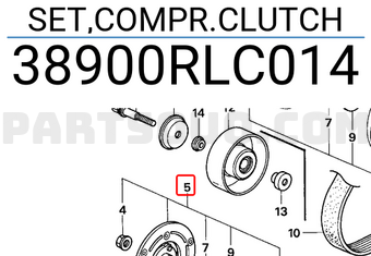 Honda 38900RLC014 SET,COMPR.CLUTCH