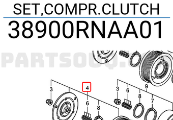 Honda 38900RNAA01 SET,COMPR.CLUTCH