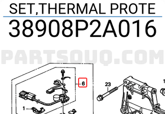 Honda 38908P2A016 SET,THERMAL PROTE