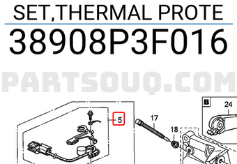 Honda 38908P3F016 SET,THERMAL PROTE