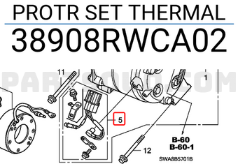 Honda 38908RWCA02 PROTR SET THERMAL