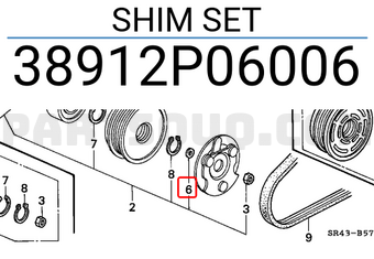 Honda 38912P06006 SHIM SET