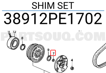 Honda 38912PE1702 SHIM SET