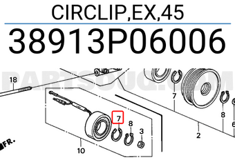 Honda 38913P06006 CIRCLIP,EX,45