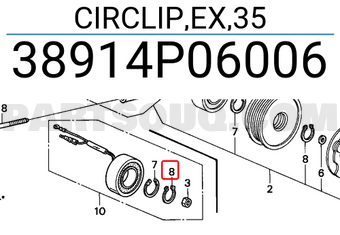 Honda 38914P06006 CIRCLIP,EX,35