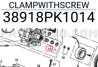 Honda 38918PK1014 CLAMPWITHSCREW