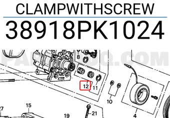 Honda 38918PK1024 CLAMPWITHSCREW
