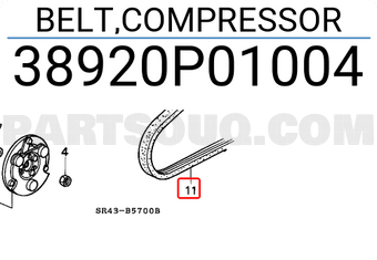 Honda 38920P01004 BELT,COMPRESSOR