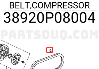 Honda 38920P08004 BELT,COMPRESSOR
