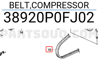 Honda 38920P0FJ02 BELT,COMPRESSOR