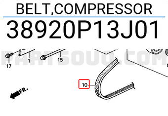 Honda 38920P13J01 BELT,COMPRESSOR