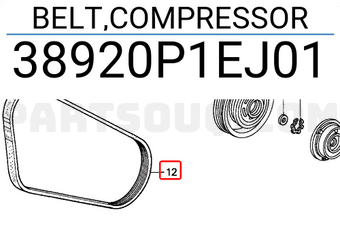Honda 38920P1EJ01 BELT,COMPRESSOR
