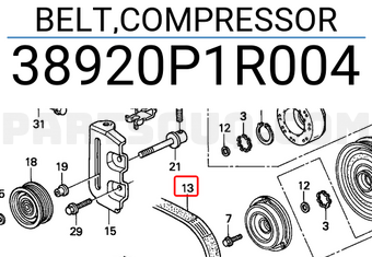 Honda 38920P1R004 BELT,COMPRESSOR
