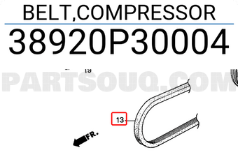 Honda 38920P30004 BELT,COMPRESSOR