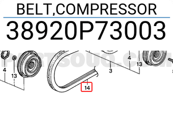 Honda 38920P73003 BELT,COMPRESSOR