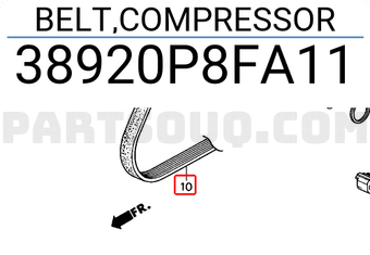 Honda 38920P8FA11 BELT,COMPRESSOR