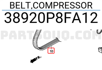 Honda 38920P8FA12 BELT,COMPRESSOR
