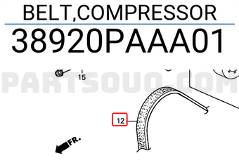 Honda 38920PAAA01 BELT,COMPRESSOR