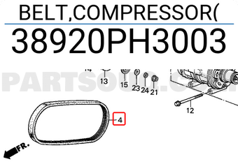 Honda 38920PH3003 BELT,COMPRESSOR