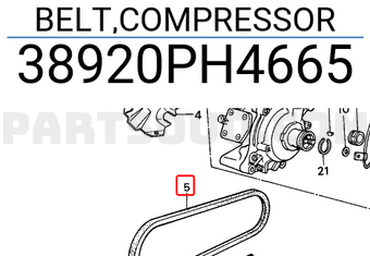 Honda 38920PH4665 BELT,COMPRESSOR