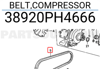 Honda 38920PH4666 BELT,COMPRESSOR