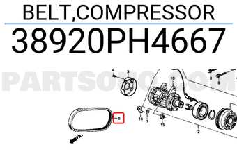 Honda 38920PH4667 BELT,COMPRESSOR