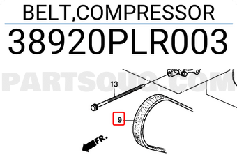 Honda 38920PLR003 BELT,COMPRESSOR