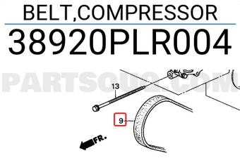 Honda 38920PLR004 BELT,COMPRESSOR