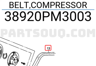 Honda 38920PM3003 BELT,COMPRESSOR