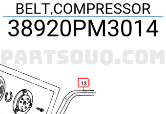 Honda 38920PM3014 BELT,COMPRESSOR