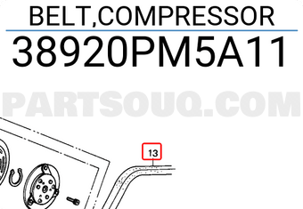 Honda 38920PM5A11 BELT,COMPRESSOR