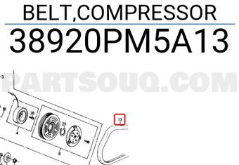 Honda 38920PM5A13 BELT,COMPRESSOR