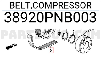 Honda 38920PNB003 BELT,COMPRESSOR