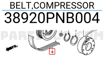 Honda 38920PNB004 BELT,COMPRESSOR