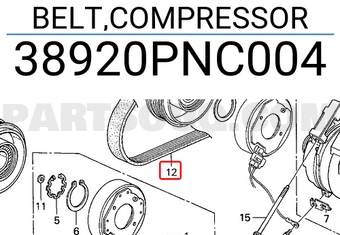 Honda 38920PNC004 BELT,COMPRESSOR